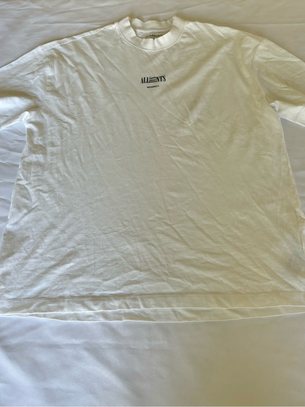 All Saints London Oversized T-Shirt Short Sleeve Graphic Mens white